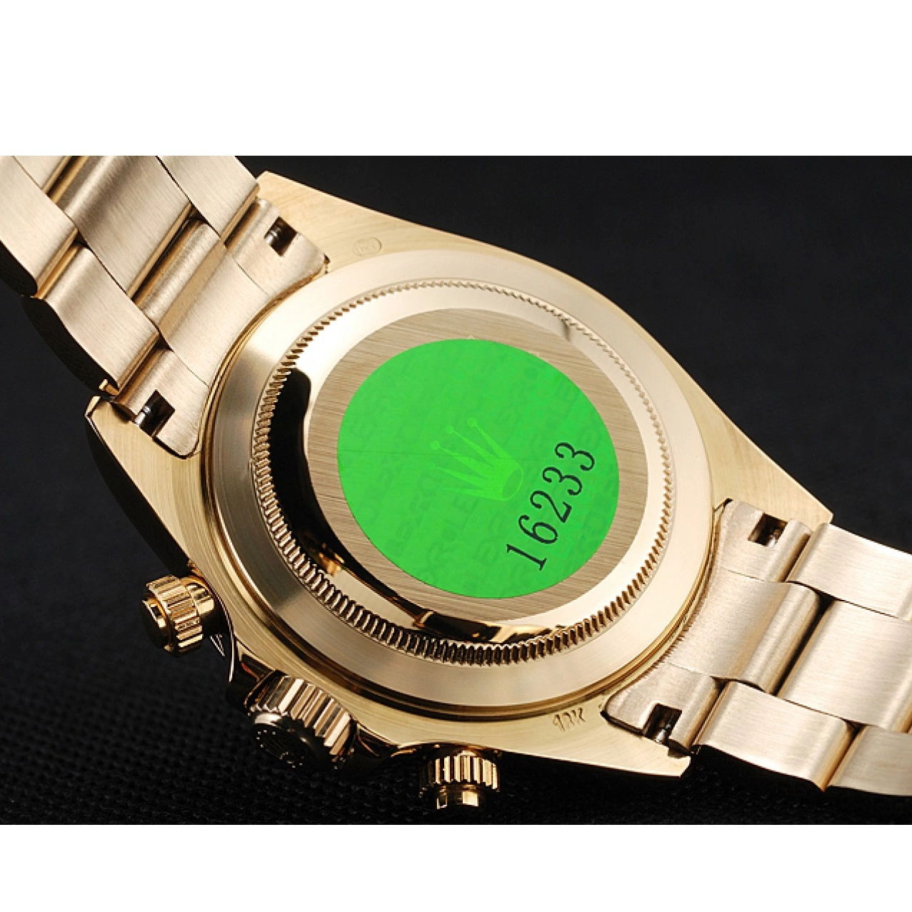 MiroTime 0704 Rolex Cosmograph Daytona Green Dial Gold Case And Bracelet 1454244